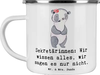 Produktbild von Mr. & Mrs. Panda Teetasse Sekretärin Geheimnisträgerin - Weiß - Geschenk, Teebecher, personalisierte Geschenke, Sekretärinnen, Haferl, Pott, Bürohumor, Kaffeepott, Berufe