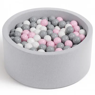 Zdjęcie produktu dla Angelove basen z kulkami dla dzieci 90x30cm z 200 kolorowymi piłeczkami 7cm - jasnoszary