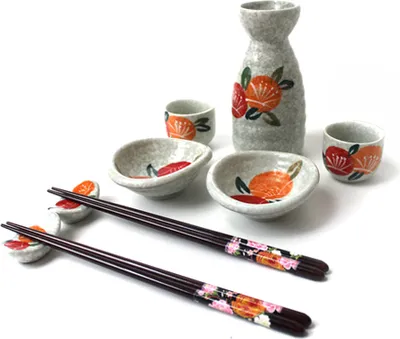 Produktbild von 9 tlg. Essservice Set Asia Geschirr Service Sake Set