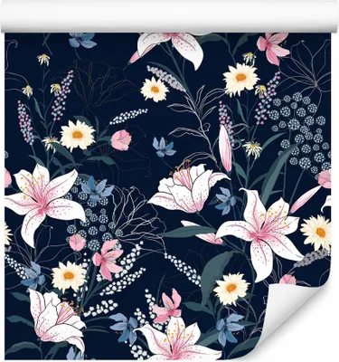 Produktbild von 10m VLIES TAPETE Rolle Blumen Blätter Stängel Natur Flora Exotisch XXL