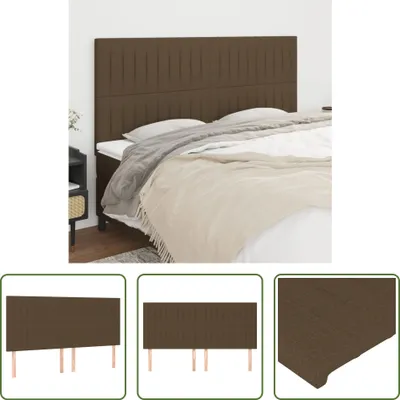 Produktbild von The Living Store Kopfteile 4 Stk. Dunkelbraun 90x5x78/88 cm Stoff