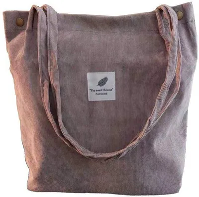 Image de Grand sac d'école en velours côtelé pour filles
