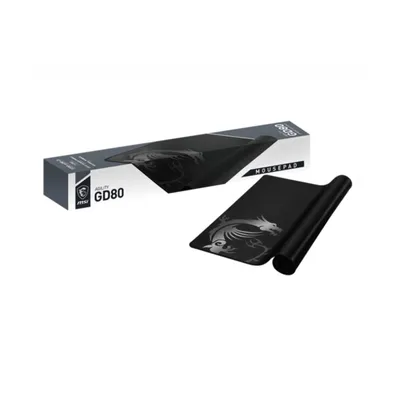 Image de Tapis de souris MSI AGILITY GD80 Gaming Mousepad '1200mm x 600mm, surface en soie douce au toucher, design emblématique du dragon, base en caoutchouc antidérapante et absorbant les chocs, bords cousus renforcés'.