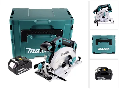 Image de Makita DHS 680 T1J Scie circulaire sans fil 18 V 165 mm + 1x Batterie 5.0 Ah + Coffret Makpac - sans chargeur