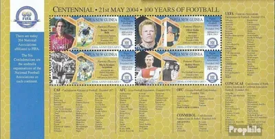 Produktbild von Briefmarken Papua-Neuguinea 2004 Mi 1088-1091 Kleinbogen postfrisch Fußball
