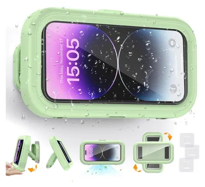 Produktbild von Dusch-Handyhalterung, wasserdicht & 360° drehbar, einziehbar & verstellbar, mit Touchscreen-Funktion, für Handys bis 7 Zoll, ideal für Bad und Küche