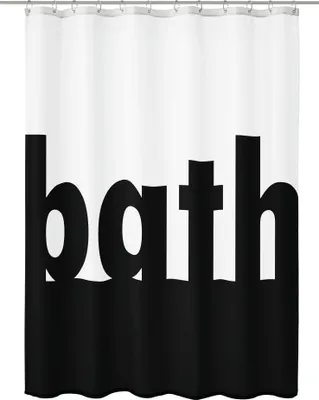 Produktbild von Kleine Wolke Duschvorhang Textil BATH Schwarz-Weiß 180 x 200 cm