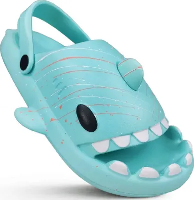 Produktbild von Damen Clogs Badeslipper Haifisch Badeschuhe Sandale zum Pool Garten Grün Gr.41