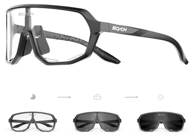 Zdjęcie produktu dla Okulary rowerowe fotochromowe, automatycznie przyciemniające się, dla mężczyzn i kobiet, okulary sportowe