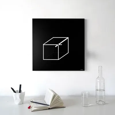 Immagine prodotto di Orologio da parete quadrato 50x50 cm, design geometrico minimalista Cube