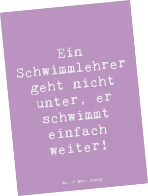 Produktbild von Mr. & Mrs. Panda Postkarte Spruch Schwimmlehrer Motivation - Lavendeltraum - Geschenk, Sportlehrer, Berufe, Fotokarte, Berufsgestaltung, Ansichtskarte, Berufsleben, Beruf