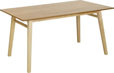 Obrázek produktu pro BELIANI Jídelní stůl přírodní jasan mdf kaučuk 150 x 90 cm 6místný dřevěné nohy obdélníkový tvar přírodní povrch minimalistická skandinávská kuchyně