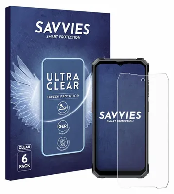 A product box and a phone with a screen protector are shown.
