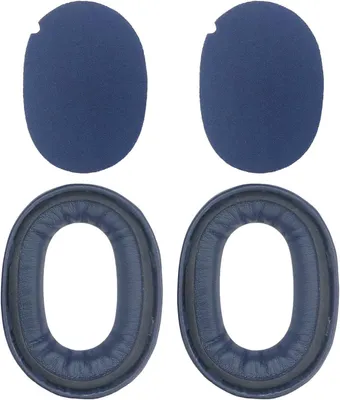 Productafbeelding van Vervangende Oorkussens - Oorschelpen Koptelefoon - Muziek Luisteren - Proteïneleer - 9.5 cm x 7.2 cm - Blauw
