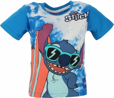 Produktbild von Lilo & Stitch Kinder T-Shirt aus weicher Baumwolle mit kurzen Ärmeln 5 Jahre Blau