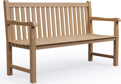 Produktbild von KMH®TEAK Gartenbank 3-Sitzer *Classic* B 150 x H 92,5 x T 52 cm, Teakholz