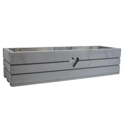Produktbild von Blumenkasten aus massivem Kernholz – grau, 60 cm