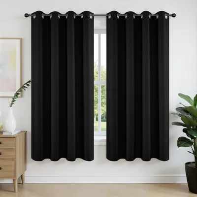 Productafbeelding van Verduisterende gordijnen 213 cm lengte 2 panelen set - Thermisch geïsoleerde lange gordijnen 2 burg