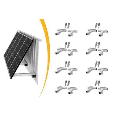 Produktbild von Powerness Aufständerung Solarmodul Halterung Für Balkon (8 Sätze) – Verstellbar, Witterungsbeständig, Silber (0% MwSt)