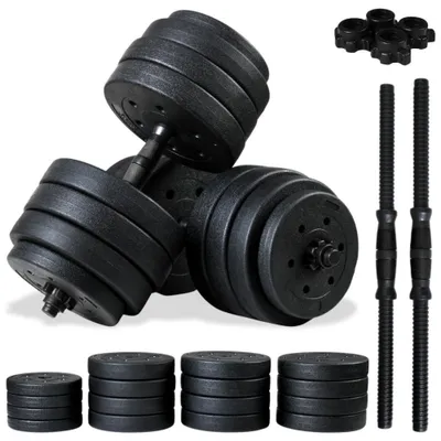 Zdjęcie produktu dla Zestaw hantli 2x20kg hantle bitumiczne 40 kg regulowane FUNFIT trening, trening fitness, podnoszenie ciężarów w domu, productTiles.product.images.aiGenerated