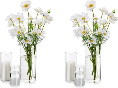 Produktbild von Famanu Vase Glaszylinder - Set von 2, moderne Tischdekoration