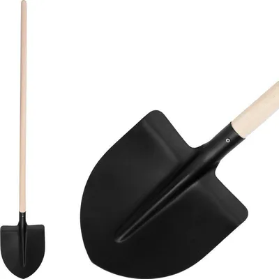 Image de Pelle S510SL.WH, pointue, noire, manche en bois