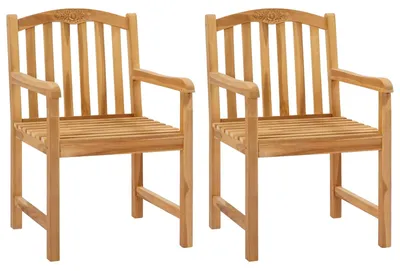 Produktbild von vidaXL Handgeschnitzter Rosenstuhl 2 stk. Natur Massivholz Teak