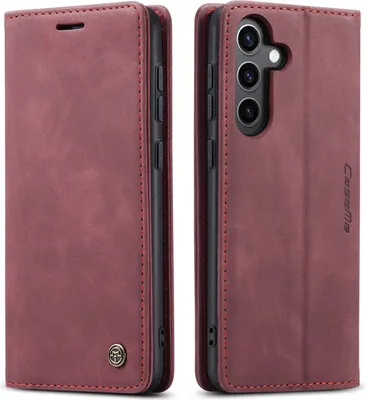 Obrázek produktu pro Pouzdro pro Samsung Galaxy S24, RetroPolyuretanKožené Pouzdro s Funkcí Stojánku červené