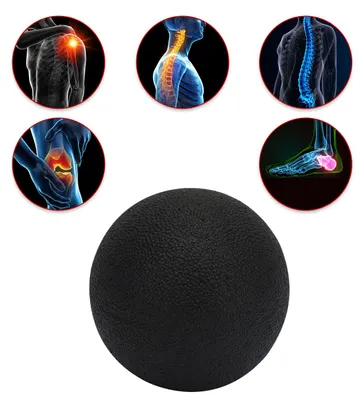 Produktbild von 2er-Set Punktueller Massage-Ball, 8 cm, schwarz – Faszientrainer für effektive Schmerzlinderung & Tiefenentspannung