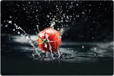 Produktbild von Küchenmatte 80x120 cm Vinylmatte Bodenmatte Dekoration - Tomaten spritzer Wasser