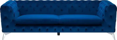 Obrázek produktu pro BELIANI pohovka Tmavě modrá prošívaná Chesterfield, sametová elegantní