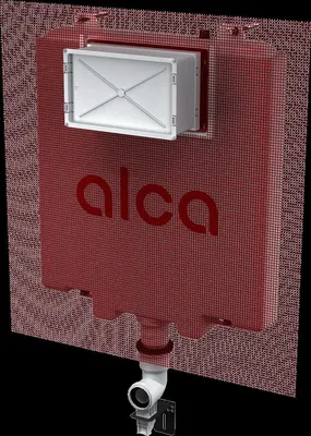 Imagen del producto de Caja de descarga para inodoro empotrado Alcadrain AM1112P Basicmodul Slim, con tejido de refuerzo