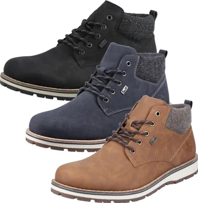 Produktbild von Rieker Herren Stiefelette Schnürung Warmfutter 38419, Größe:45 EU, Farbe:Blau