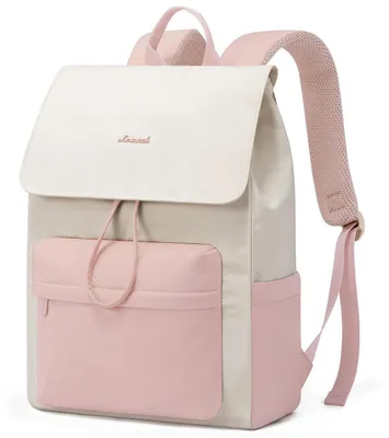 Produktbild von Rucksack Damen Leicht Schulrucksack Teenager mit Laptopfach Medium 15.6" F-rosa Beige