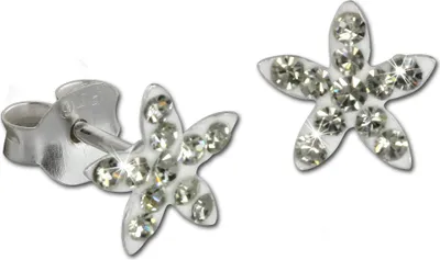 Produktbild von Teenie-Weenie Ohrstecker für Kinder 925 Silber weiß Seestern Ohrringe SDO8018W
