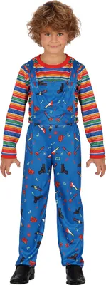 Produktbild von Puppe Horror Halloween Kostüm Kinder Outfit Gruselig Spielzeug Bunt Horrorfigur Fasching Farbenfroh Gruselspaß Filmfigur Halloween Spuk Kinderfest, Größe: 140/146 Farbe: Blau
