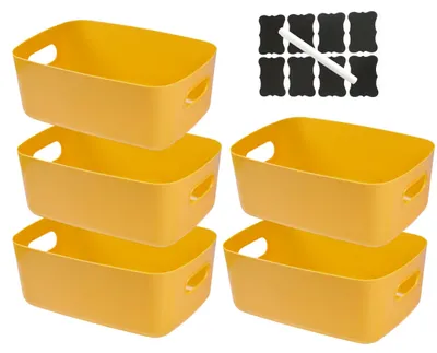 Produktbild von Set aus 5 Kunststoff-Aufbewahrungsboxen mit Griffen