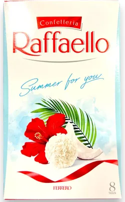 Zdjęcie produktu dla Ferrero Raffaello 8 sztuk czekoladek kokosowo-migdałowych Opakowanie 80 g