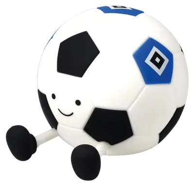 Produktbild von Hamburger SV Nachtlicht Fußball, Offizieller Fanartikel, Silikon LED-Licht mit Raute, Touchdimmer, Timer, 14 x 11,5 x 10,5 cm