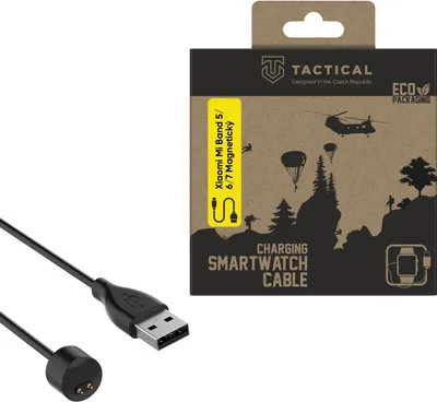 Zdjęcie produktu dla Taktyczny kabel USB do ładowania Xiaomi Mi Band 5/6/7 - czarny KP31210