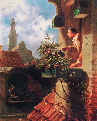 Produktbild von Carl Spitzweg Kunstdruck Bild - Die Dachstube, 1849 (50 x 40 cm)