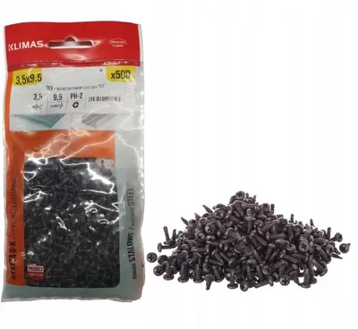 Obrázok produktu pre Klimas KMTEX samovrtné skrutky čierne 3,5 x 9,5 - 500 ks.