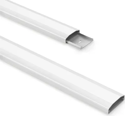 Produktbild von PureMounts® Kabelkanal Kunststoff mit Klebeband + Schrauben/Dübel, 0,50m, weiß