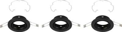 Zdjęcie produktu dla Lampa wpuszczana LED BRILONER LEUCHTEN RENG, IP23, czarna, metal, w zestawie, 3x GU10, zestaw 3, Ø 8,6 cm
