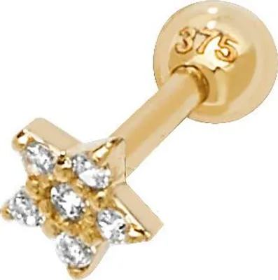 Produktbild von Süße 9 Karat (375) Gold Damen - Einzel Knorpel Ohrstecker mit Zirkonia - 4mm*4mm; TRS25922