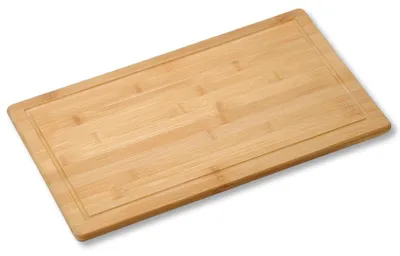 Produktbild von Neustanlo Schneide- & Abdeckplatte aus Bambus | 50 x 28 x 4 cm | Küchenbrett mit Saftrille | robust & messerschonend | ideal für Herdabdeckung, Schneiden & Servieren