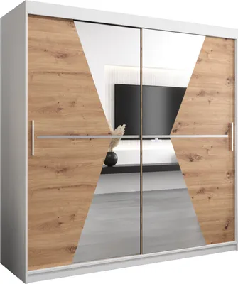 Produktbild von Kleiderschrank, Schiebetürenschrank Schlafzimmer, Schrank mit Spiegel MAROKO 200 cm
