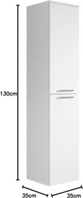 Immagine prodotto di Grande mobile da bagno bianco da 130 cm con ripiano