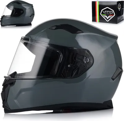 Produktbild von Integralhelm Mopedhelm | VITO DUOMO | Motorrad Helm Vollvisierhelm Mopedhelm ECE 22.06 | Motorradhelm Full-Face Helme | S (55-56cm)