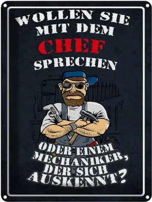 Produktbild von vianmo Blechschild 40x30 cm Wollen Sie mit dem Chef sprechen Spruch Zitat